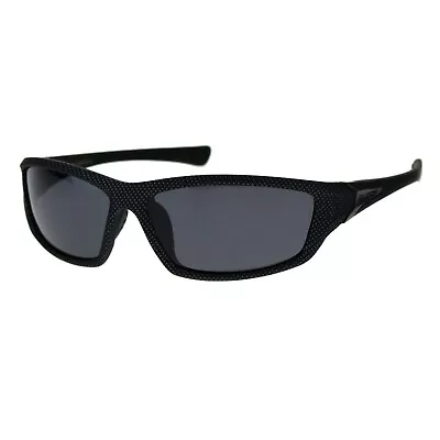 Xloop Sunglasses Mens Polarized Lens Soft Matte Dotted Black Wrap Around • $11.95