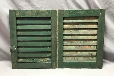 Pair VTG Distressed Small 14x18 Antique House Wood Window Shutters Old 633-24B • $75