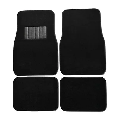 $19.50 • Buy New 4PC Set Plush Deluxe Front And Rear Car Truck Black Carpet Floor Mats