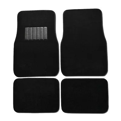 New 4PC Set Plush Deluxe Front And Rear Car Truck Black Carpet Floor Mats • $19.50