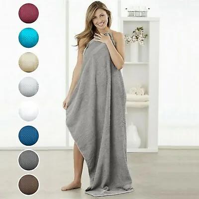 90cm X 180cm Large Bath Sheets 100% Combed Cotton 600GSM Shower Towels Set 1 / 2 • £9.99