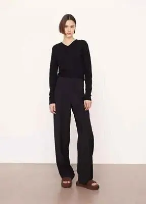 Brand New!! Vince $345 High Waist Pintuck Sculpt Wide Leg Trousers Black Size 16 • $72.99