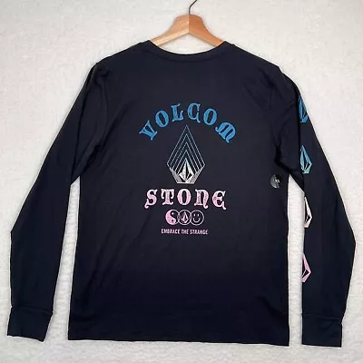 Volcom Stone Shirt Mens XS Gray Black Long Sleeve  Embrace The Strange  NEW • $6.73