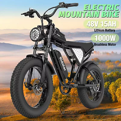 Ridstar 1000W 20  48V 15Ah Electric Bicycle 28MPH Commuter Bikes Adults Auction • $809.89