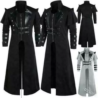 Steampunk Men Coat Medieval Gothic Long Stage Performance Cosplay Costume  • $58.89