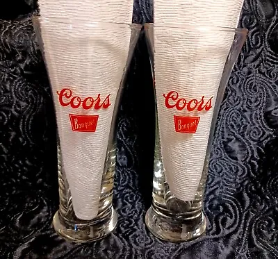 Vintage Coors Beer Glass Pilsner Barware Heavy Base Bar Vintage Coors (Lot Of 2) • $13.99