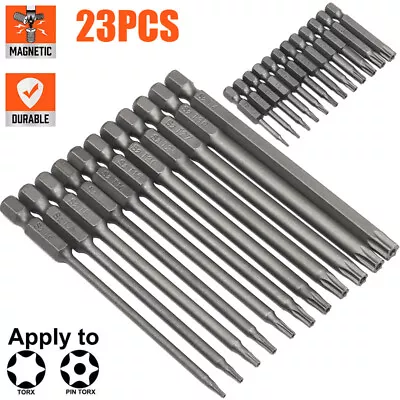 23Pcs Magnetic Torx Bit Set T5-T40 Tamper Proof Security Screwdriver Drill Bits • $14.98