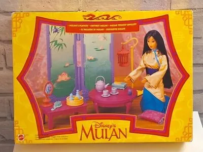 Vintage 1996 MULAN'S PLAYSET With CRI KEE & CAGE Complete With Box MATTEL Rare • £49.95