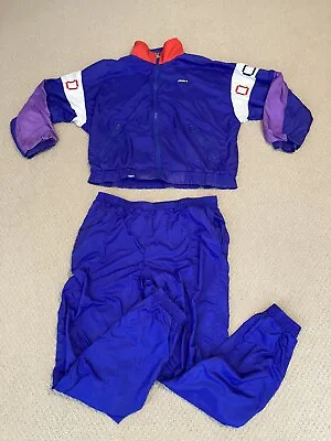 Vtg OG Ellesse 80's/90's Blue Nylon 2 Piece Tennis Sweatsuit Track Suit NICE 👀 • $59.99