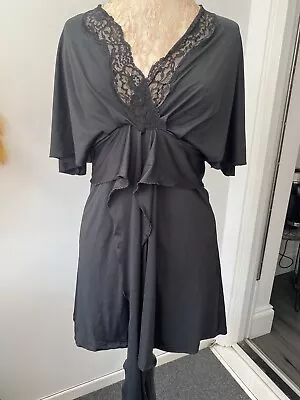 £7.50 • Buy Zara Ladies Black Lace Wrap Dress-size M Size 12