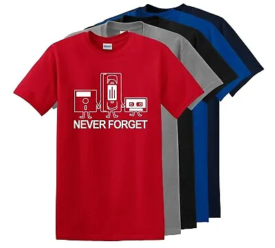 Never Forget Funny T Shirt Floppy Disc VHS Cassette Tech Geek Gift Tee/ • $14.59