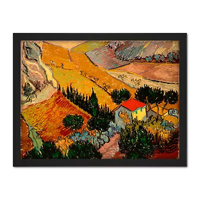 Van Gogh Landscape With House Ploughman Framed Wall Art Print 18X24 In • £36.99