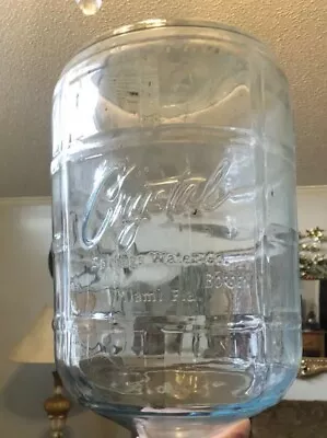 Rare Crystal Embossed 5 Gallon Glass Water Bottle Jug From Miami Fl • $300