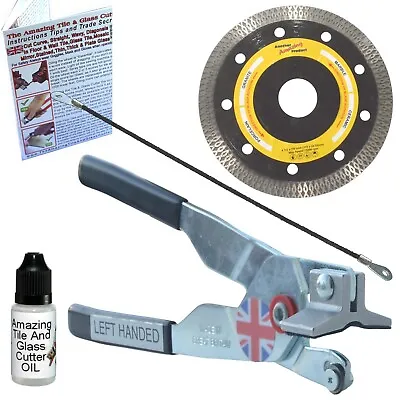 Manual Tile Cutter Kit Left Handed With Tile Saw Blades For Outlets And Notches • $49.98