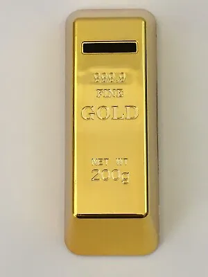 Gold Bullion Bar Piggy Bank Brick Coin Bank Saving Money Box Save Coins Kids • $11.99