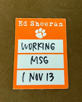 Ed Sheeran￼ Tour Concert Backstage Pass Wristband Sticker Nyc Msg Badge 1 • £19.24