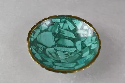 Small Malachite Dish Malachite Bowl Round From Congo  8.7 Cm   # 17985 • $28.76