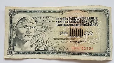 Yugoslavia Banknote ~ 1000 Dinar ~ Dated 1981 ~ Circulated • £1.75