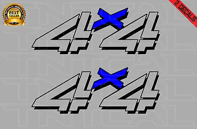 4x4 Decal Set Fits Chevy 1999 - 2006 Silverado 1500 2500 GMC Sticker Black/blue • $16.65