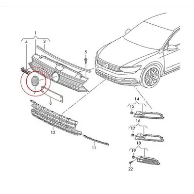 Front Grille Badge 3G0853601B For 2015-2018 Volkswagen Jetta 6 • $20.95