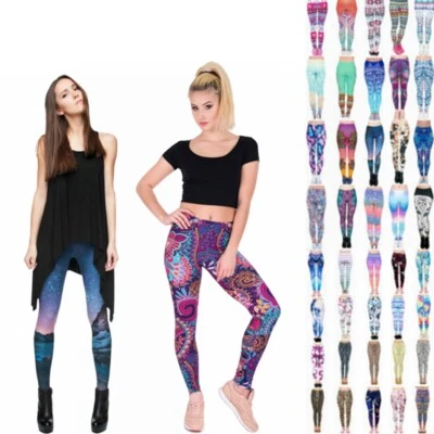 £12.29 • Buy Womens Leggings Floral High Waist Yoga Sports Gym Running Pants Trousers Ladies
