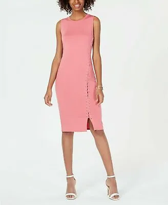 Material Girl Juniors' Lace-up Bodycon Dress Rose Small - NEW • $17.99