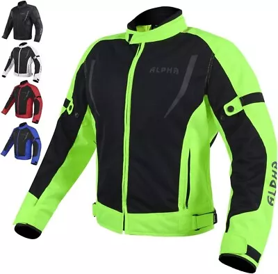 Alpha Cycle Gear Hi Vis Mesh Motorcycle Jacket For Mens Riding- Green Large • $59.99