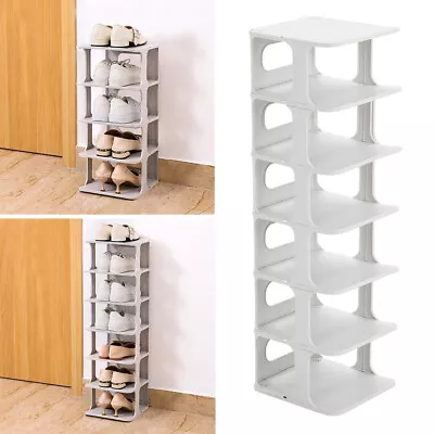 Multi-Layer Shoe Stand Storage Organizer Rack Plastic Assemble Footwear Shelving • £12.94