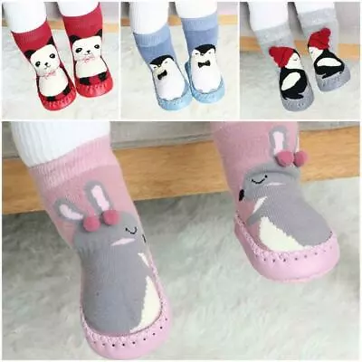 £4.25 • Buy Anti-slip Warm Slippers Socks Toddler Infant Baby Girl Boy Cotton Crib Shoes UK