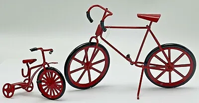 Vintage Miniature Tricycle Bicycle Bike Red Wire Christmas Ornaments Dollhouse • £24.28
