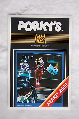 Porkys Video Game Promotional Poster Atari 2600 1980s • $4