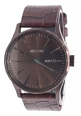 Nixon A105471 Men's Sentry Brown Leather Band Watch • $99.95