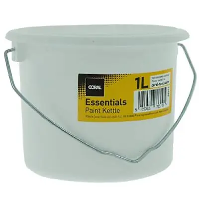 73310 Essentials Plastic Paint Kettle Container With Metal Handle For Paints NEW • £3.99