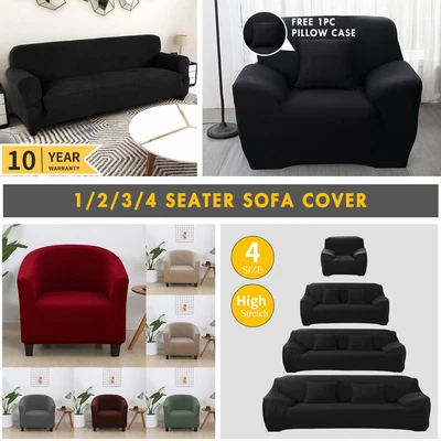 $25.19 • Buy Stretch Fit Sofa Cover 1 2 3 4 Seater Lounge Slipcover Protector Couch Soft Cove