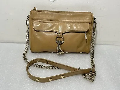 Rebecca Minkoff Mini M.A.C. Smooth Beige Leather Convertible Crossbody Purse Bag • £57.77