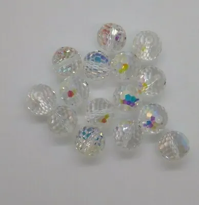 6pc Swarovski Crystal Clear AB Round Disco Ball 5003 Beads; 10mm 12mm 14mm • $10.50