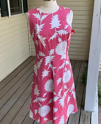 Issac Mizrahi X Target Sleeveless Fit & Flare Dress Pink White Floral Size 10 • $25.99