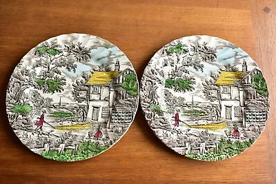 Vintage Myott The Hunter Dinner Plates X 2 Very Good Condition • £14.99