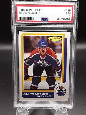 1986 O-PEE-CHEE OPC Mark Messier #186 PSA 7 NM-MT Edmonton Oilers • $22