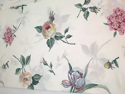 Vintage Big Floral Full Double Percale Flat Sheet 91 X 96  • $12