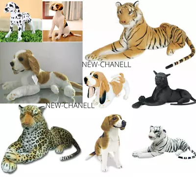 Kids Children Large Toy Cuddly Plush Stuffed Play Soft Animals Dog Leopard Tiger • £29.99