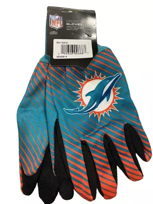 NFL Miami Dolphins Sport Utility Gloves Stripe Team Logo Win-Craft Adult OSFM • $11.50