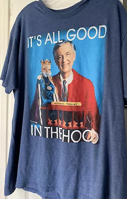 Mister Rogers Neighborhood In The Hood Men's Blue T-Shirt Size 2XL • $10