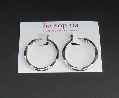 Lia Sophia Jewelry Trendcast Pierced Medium Hoop Earrings In Silver • $16.99