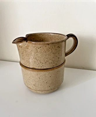 £12 • Buy Grayshott Studio Pottery  Milk Jug And Sugar Bowl Stoneware Stacking Set Retro