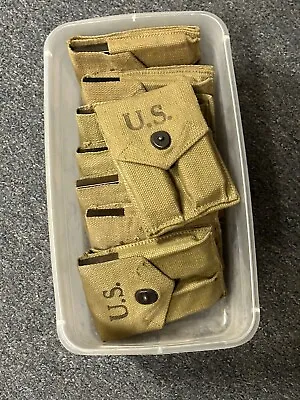 Us Gi Wwii Colt 45 Magazine Khaki Pouch  Wwii Dated With 2 Used 7 Rd. Magazines. • $49