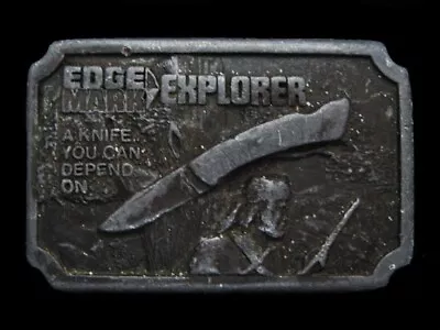 Nf01119 Vintage 1977 **edge Mark Explorer** Knife Pewter Belt Buckle • $15