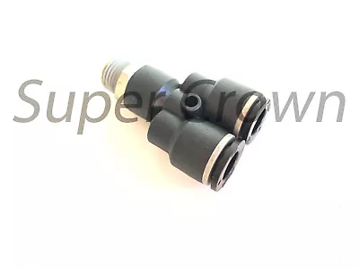 Pneumatic Male Y Tee Tube OD 3/8  Push In To Connect Air Fitting One Touch NPT • $4.85