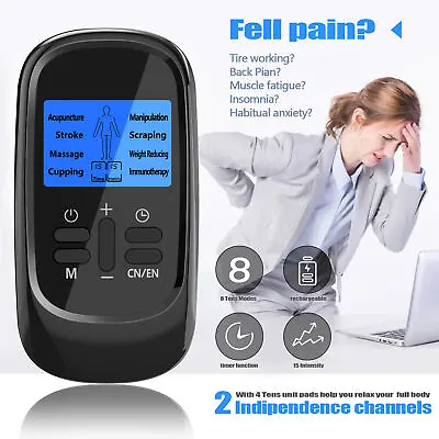 Tens Machine Unit Massager Rechargeable Muscle Stimulator Pain Relief Device  • $18.99