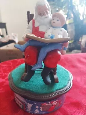 Jasco Vintage Santa And Child Music Box Ceramic Musical Rocking Chair • $19.99